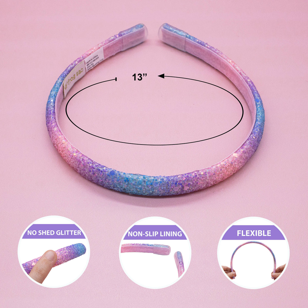 Thin Glitter Headband - Padded Hair Bands