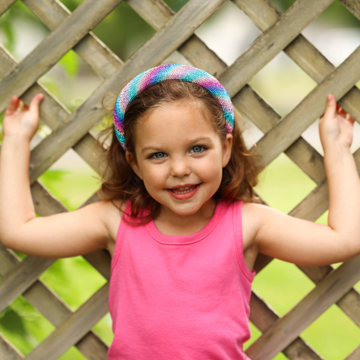 Rhinestone Headband - Padded Rainbow Hair Band