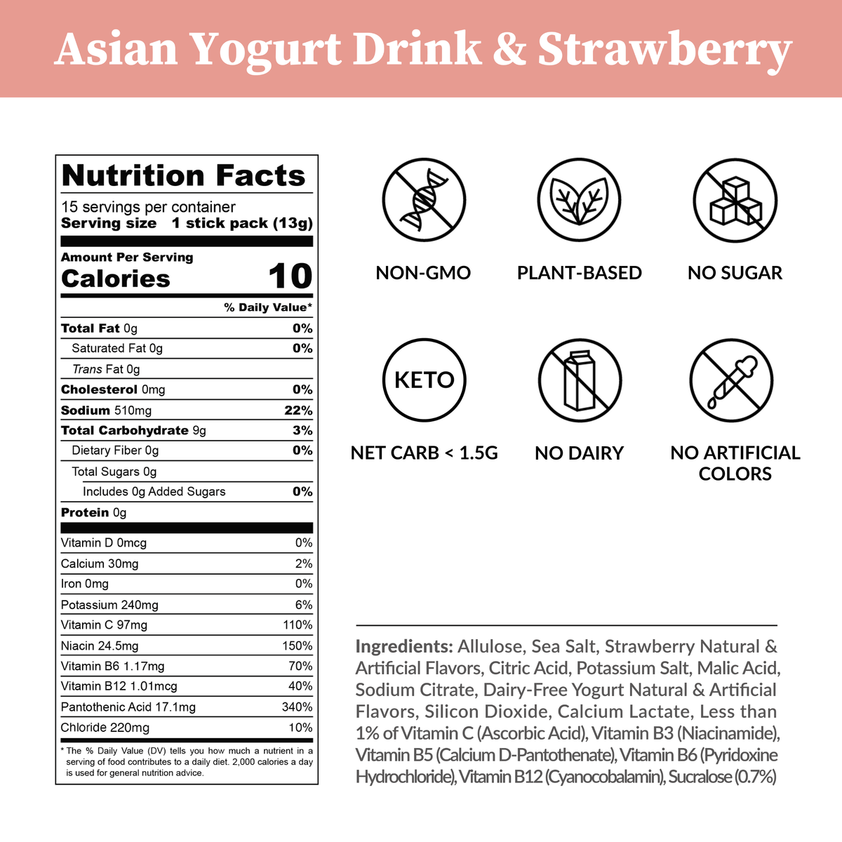 Yogurt Drink & Strawberry Electrolytes - Zero Sugar