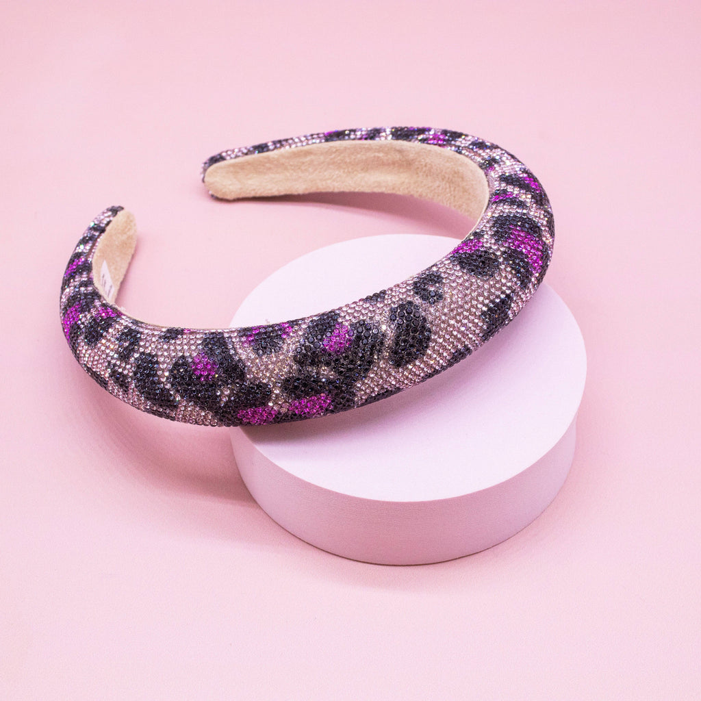 Rhinestone Headband - Kids Leopard Animal Print