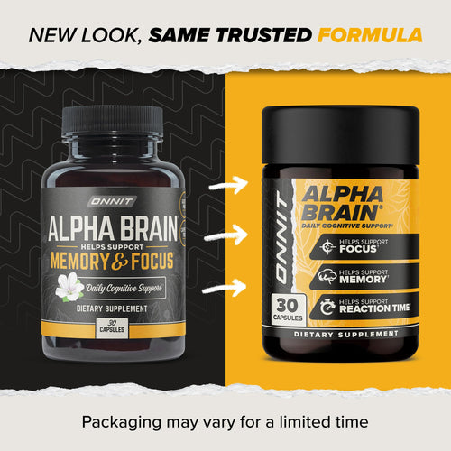 Alpha BRAIN® Nootropic Supplement by ONNIT (90 Capsules)