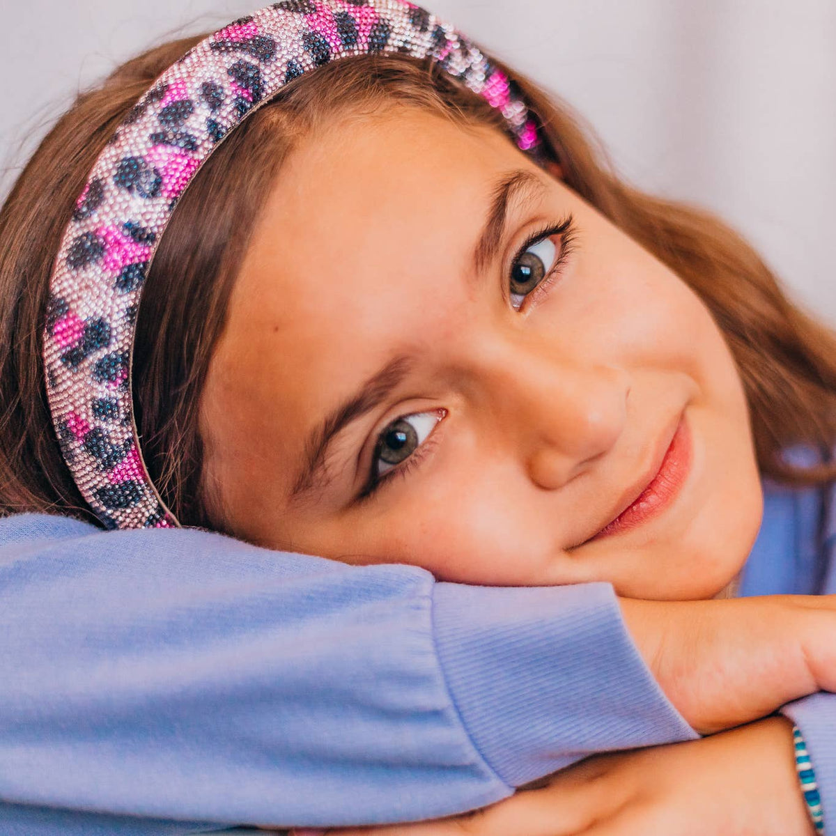 Rhinestone Headband - Kids Leopard Animal Print