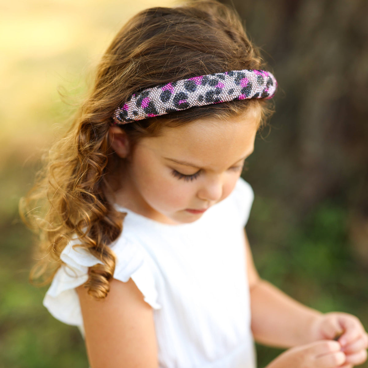 Rhinestone Headband - Kids Leopard Animal Print