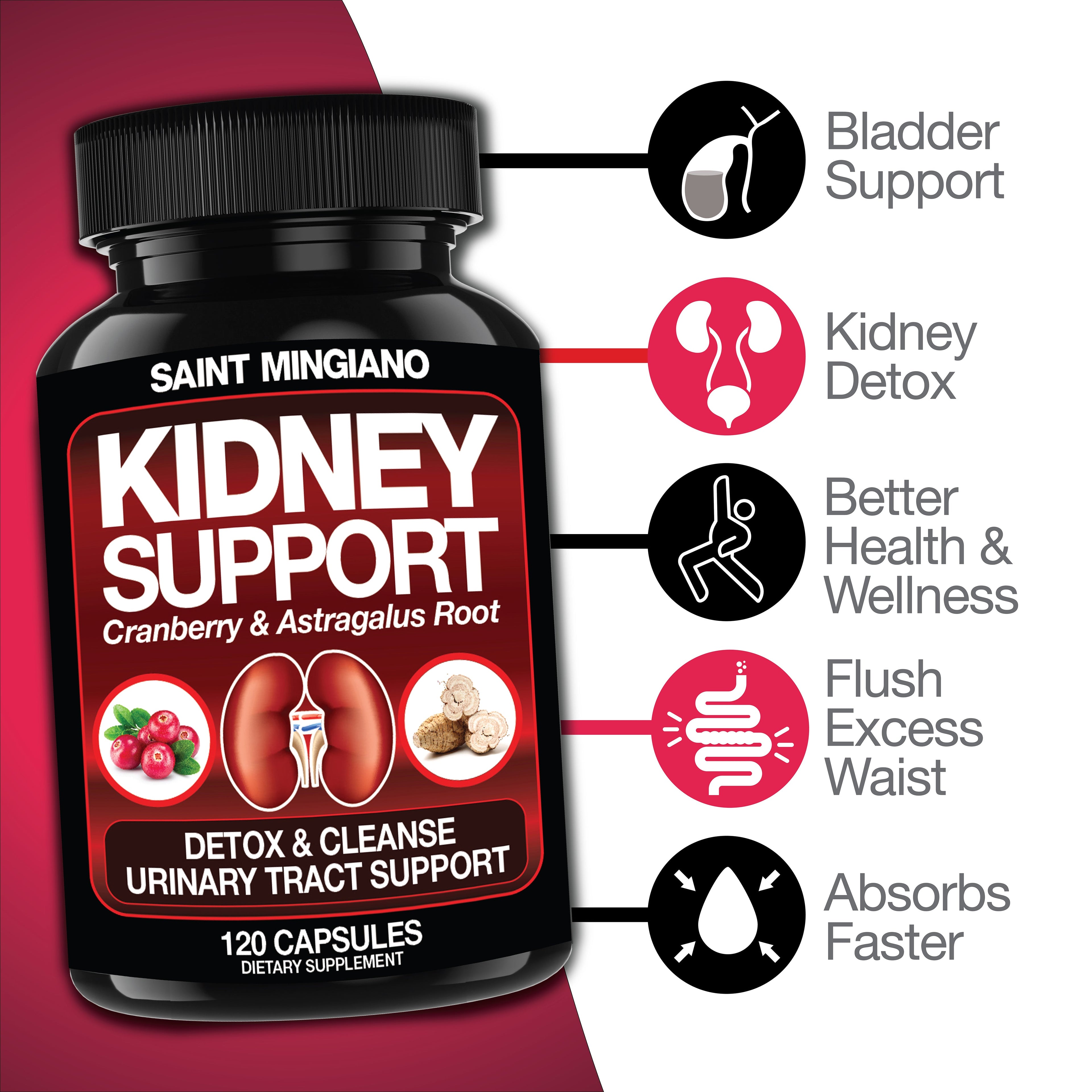 Kidney Support Cleanse Detox & Repair – 120 Capsules