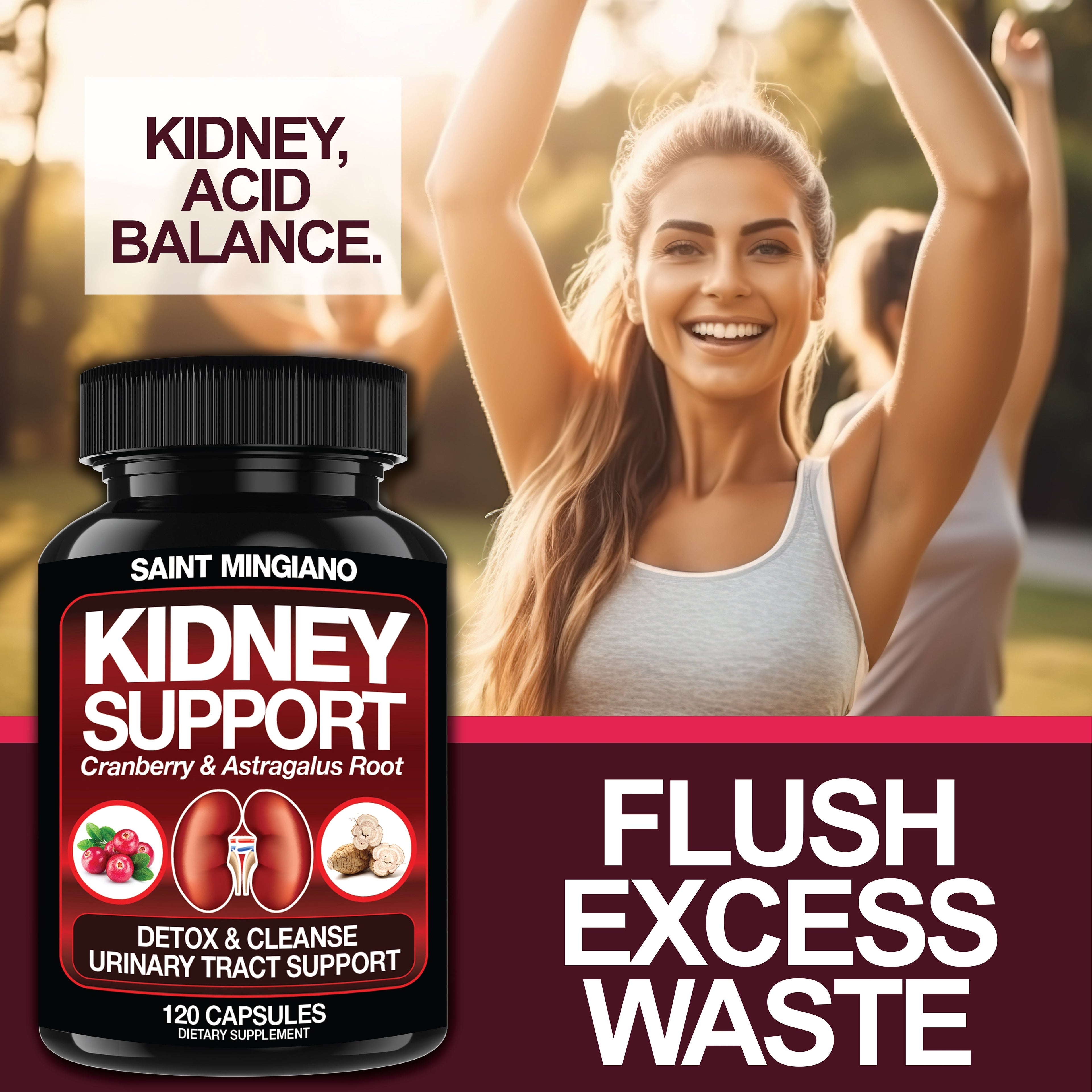 Kidney Support Cleanse Detox & Repair – 120 Capsules