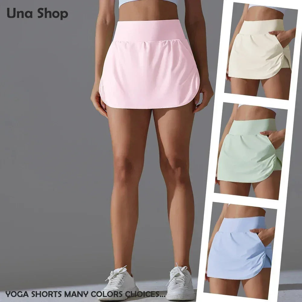 Women's High Waist Yoga Shorts with Pockets