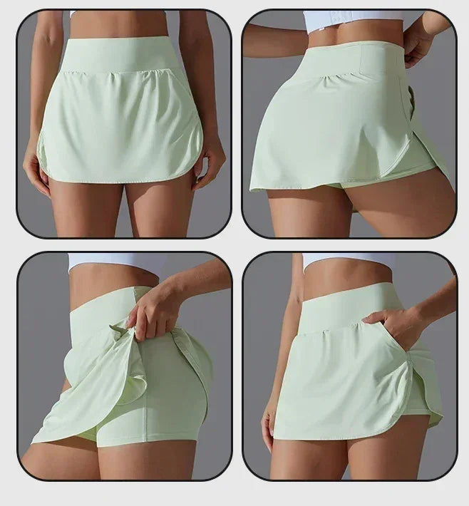 Women's High Waist Yoga Shorts with Pockets