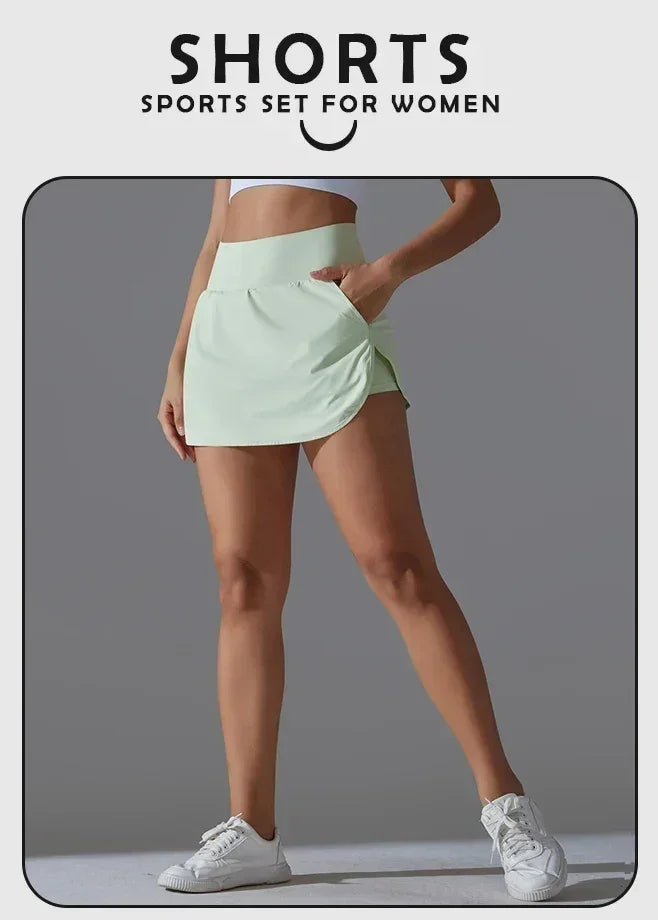 Women's High Waist Yoga Shorts with Pockets