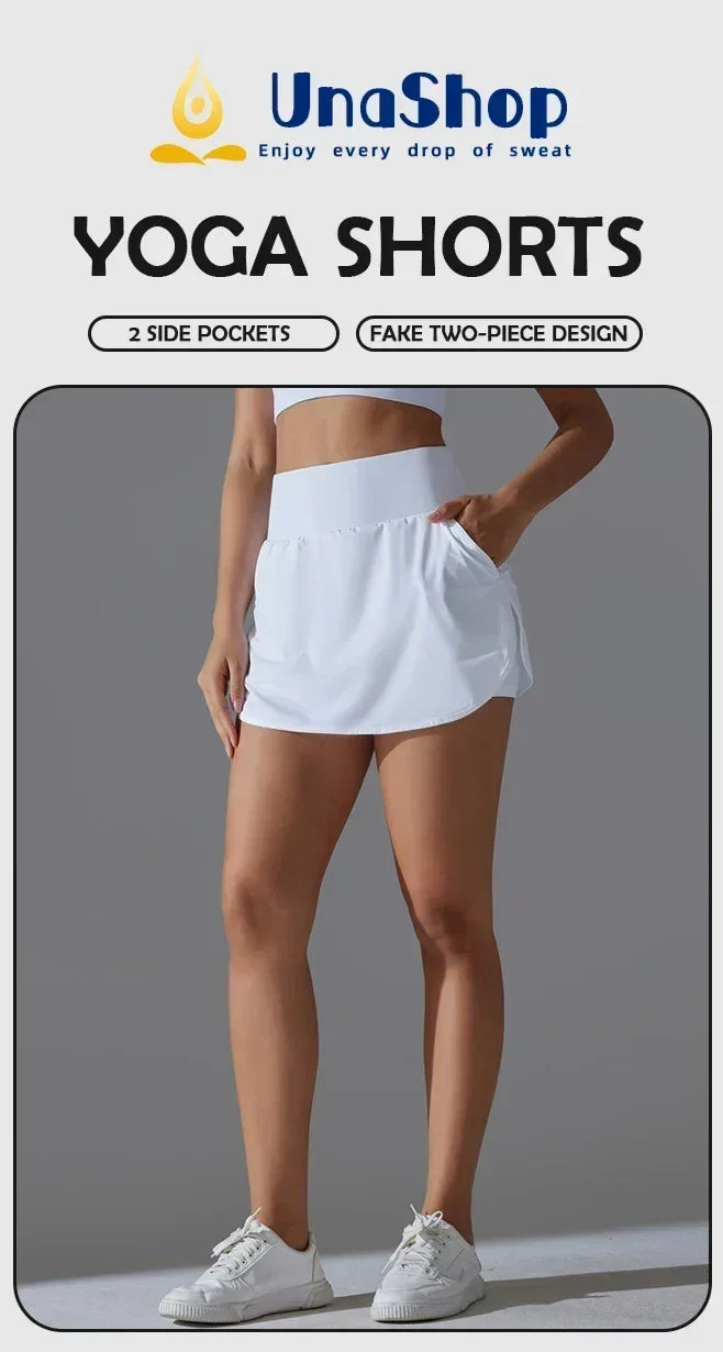 Women's High Waist Yoga Shorts with Pockets
