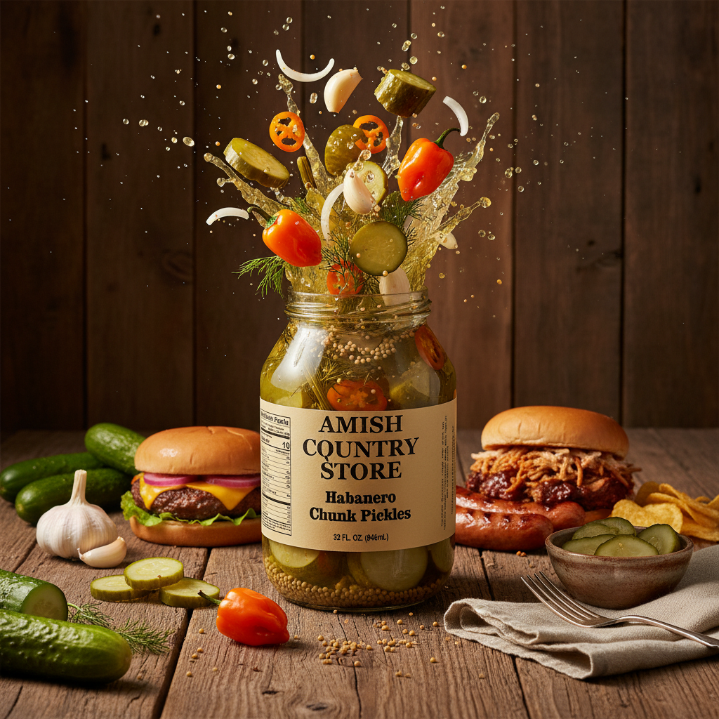Habanero Pickle Chunks – Hot | 32 oz | Amish Country Store