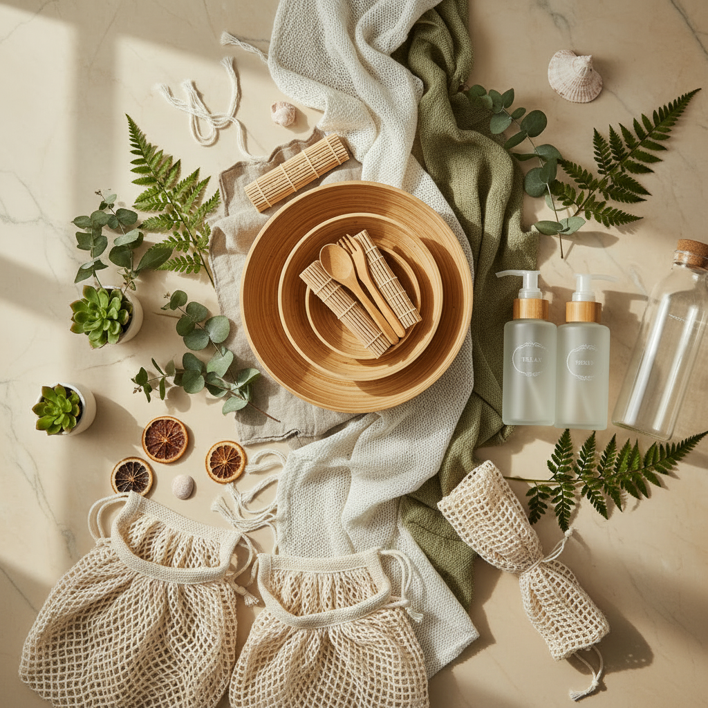 Mesh Produce Bags Flat Lay